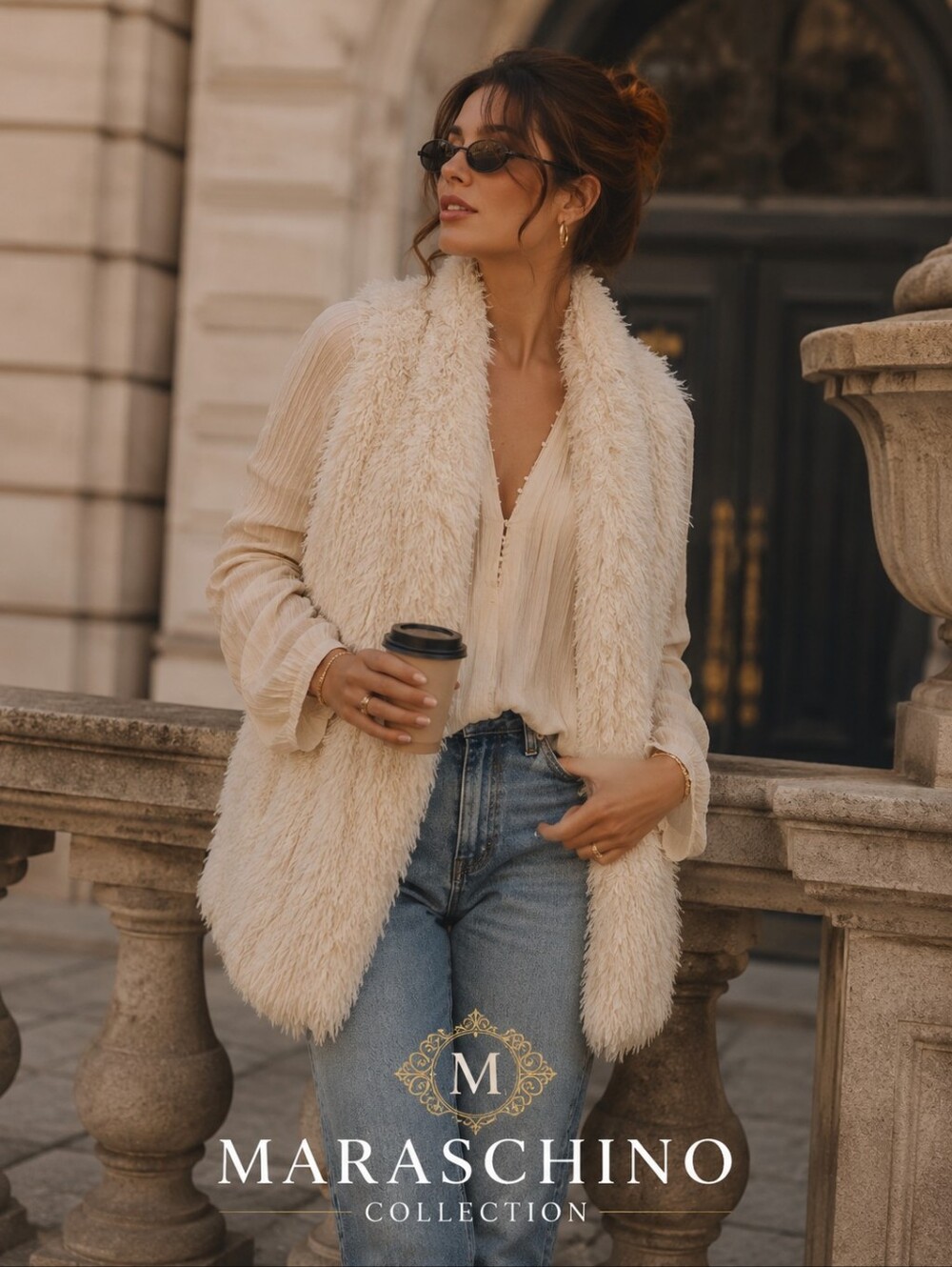 HYFVE Faux Fur Vest | White | Size L